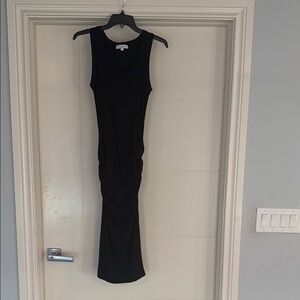 Michael Stars Black Wren ribbed midi dress. Size S.